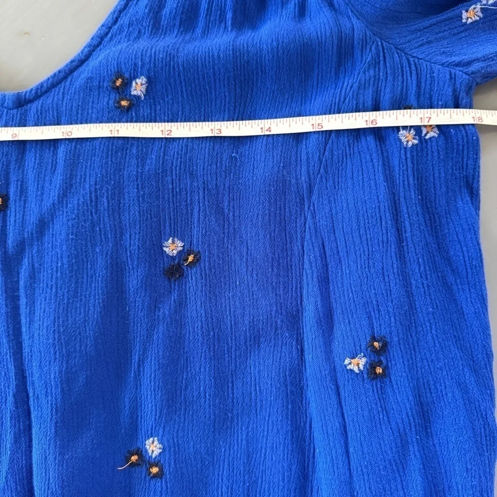 Free People Blue Embroidered Open Back Long Sleeve Dress - Picture 12 of 15